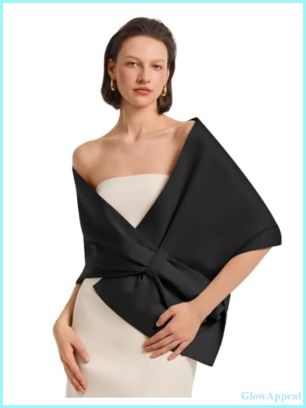 Silky Satin Wrap with Pull-Through Keyhole for Evening Dress